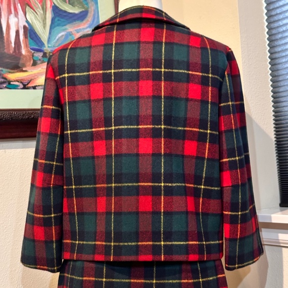 Pendleton 1960's Red Plaid Suit with Mini Skirt - Fits S-M - Picture 6 of 14